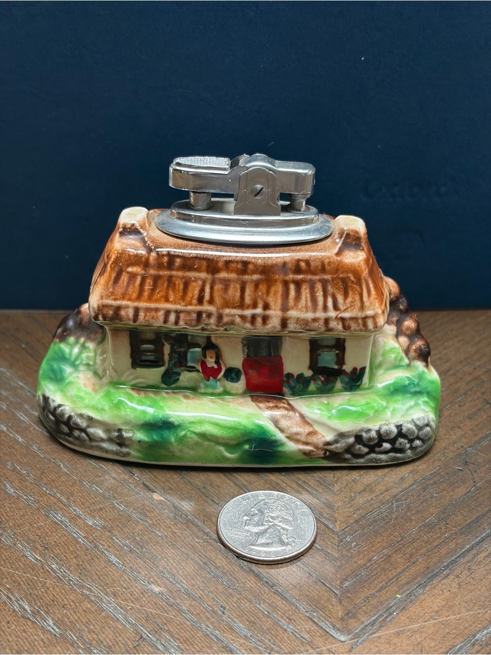 Vintage Acorn Brand Irish Cottage Ceramic Lighter Made in Ireland